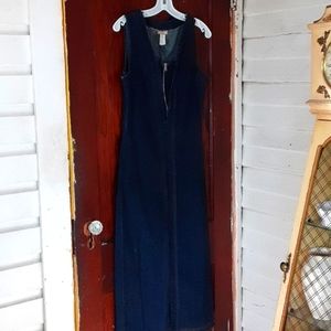 Sashay maxi jean dress with slit in front